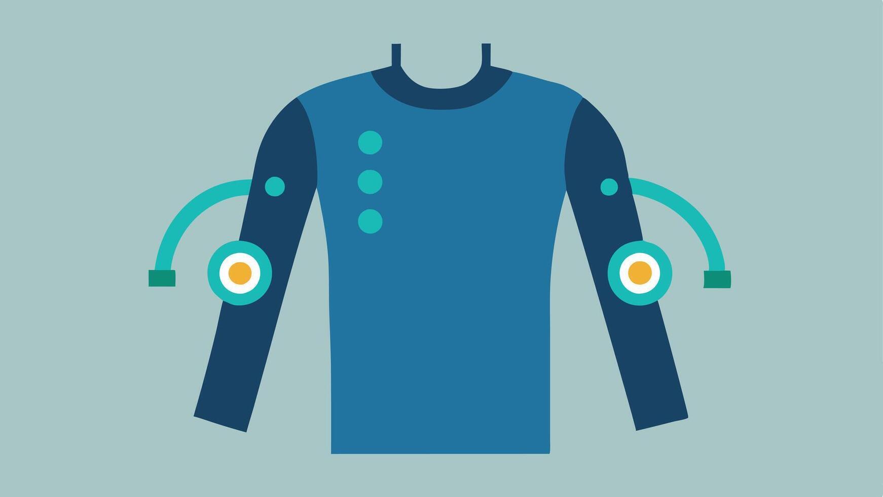 GestureControlled Sleeve A hightech top with sleeves that feature touch sensors allowing wearers to control their devices by swiping or tapping with visual feedback on the fabric.. vector