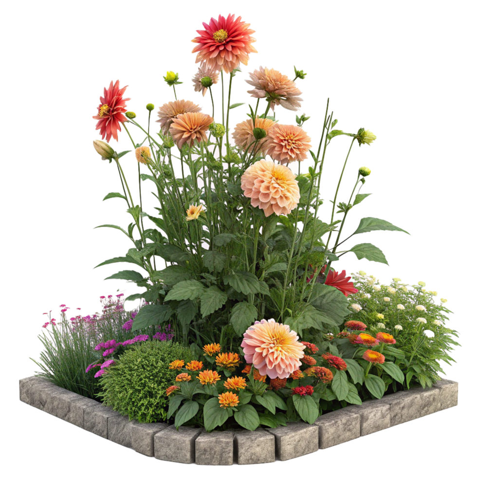 Flower bed isolated png