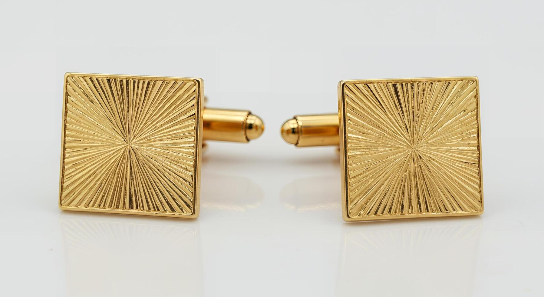Elegant Gold Cufflinks with Sunburst Design Exquisite Men's Accessories for Formal Occasions photo