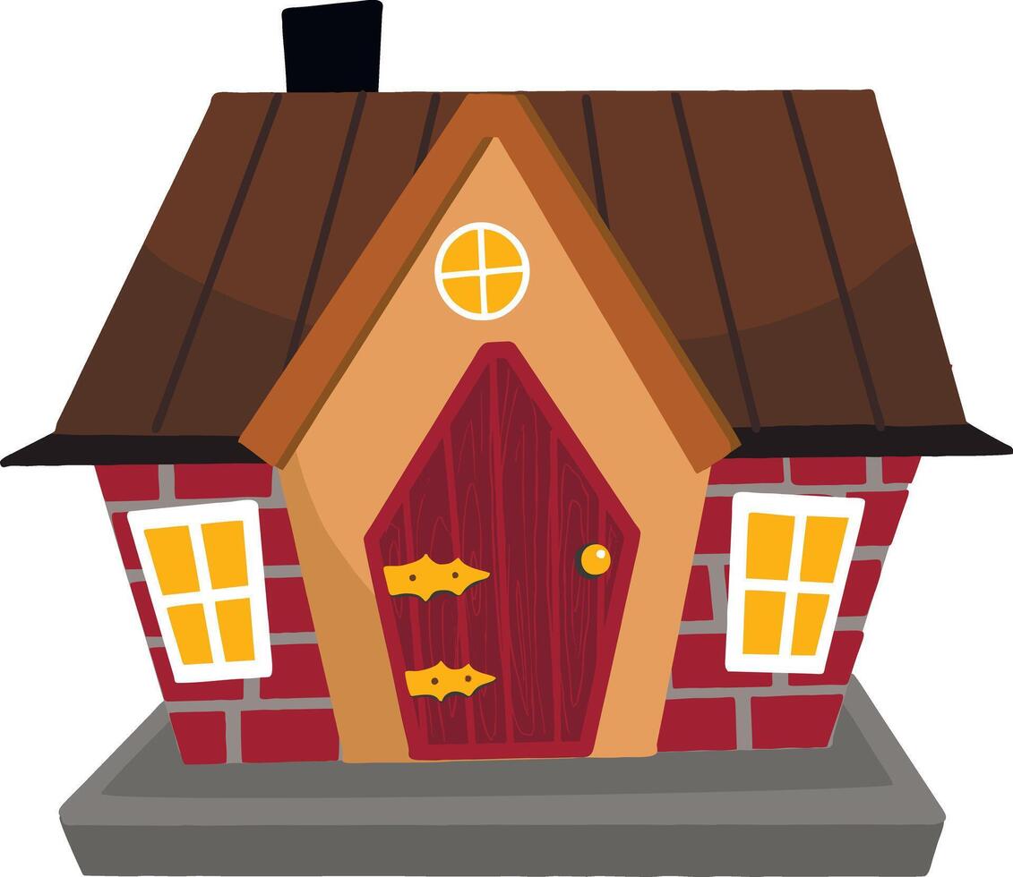 illustration of a red brick house vector