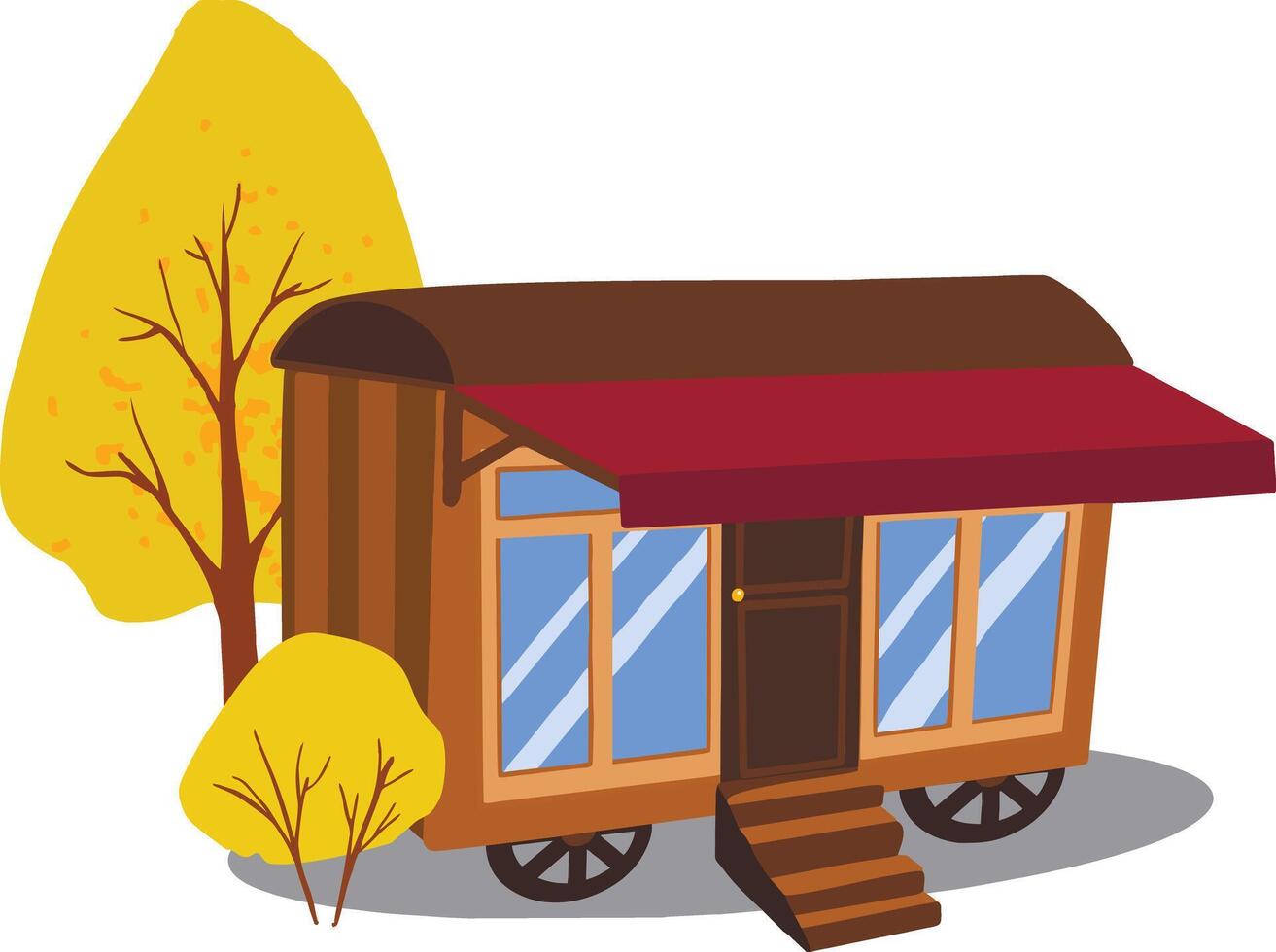 illustration of street food on wheels vector