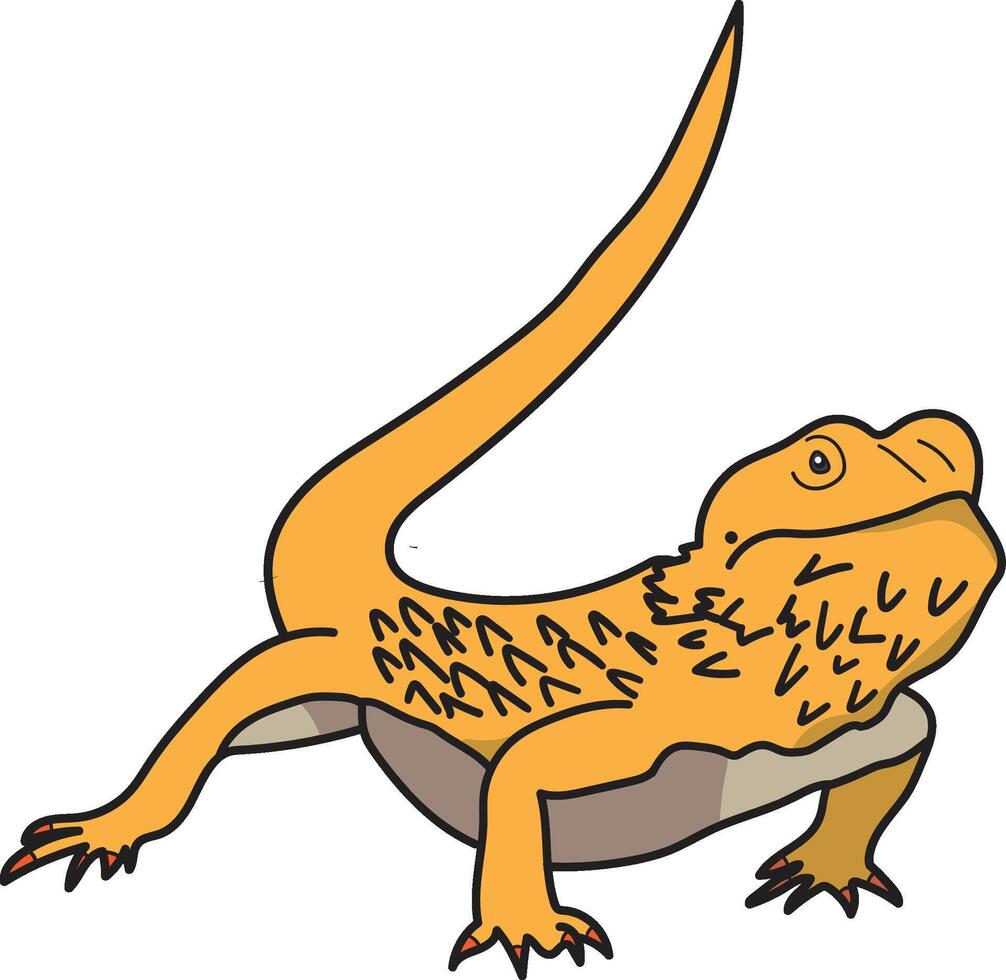 Orange Bearded Dragon in a Playful Pose vector