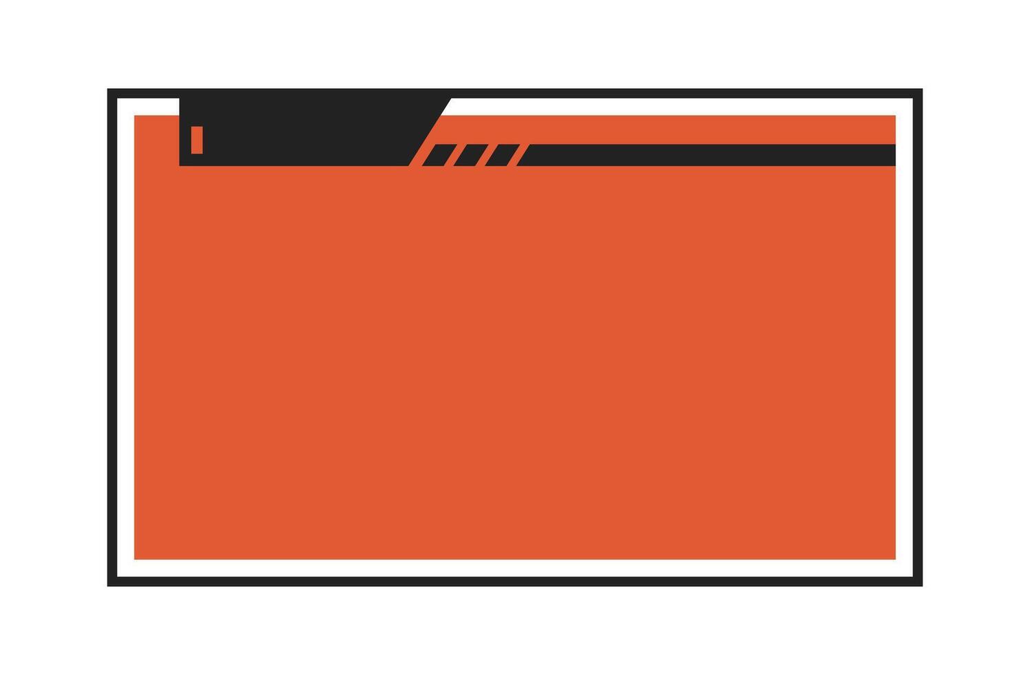An orange folder with a black border vector