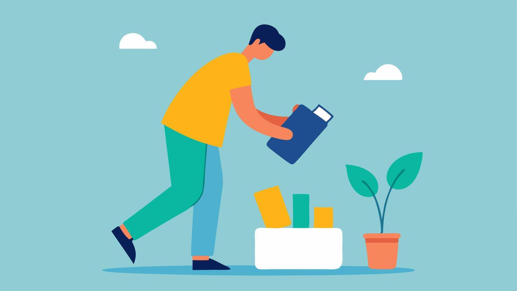 Digital Detox A scene depicting a person putting away their phone while reading a book or journaling symbolizing the need to disconnect from technology.. vector