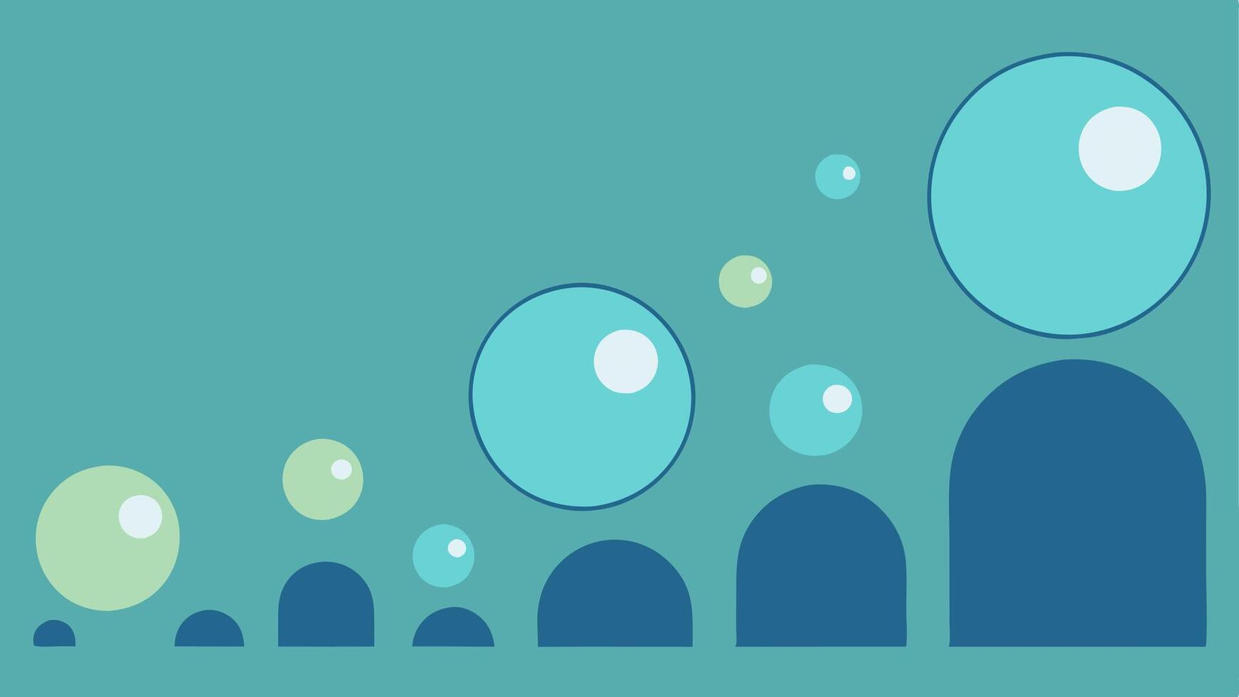 Bubbles Rising A series of bubbles in varying sizes floating upwards representing that life has ups and downs and imperfection can lead to unexpected beauty.. vector