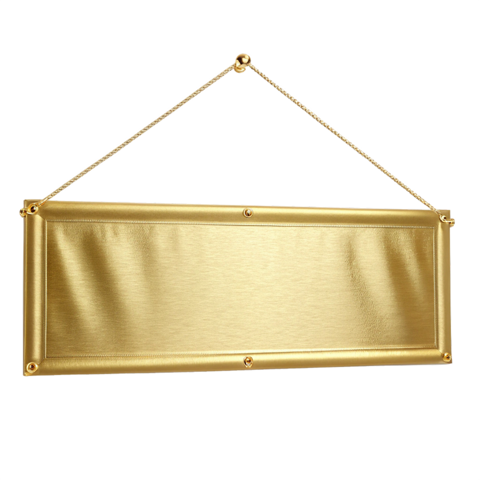 Elegant golden metallic design element png
