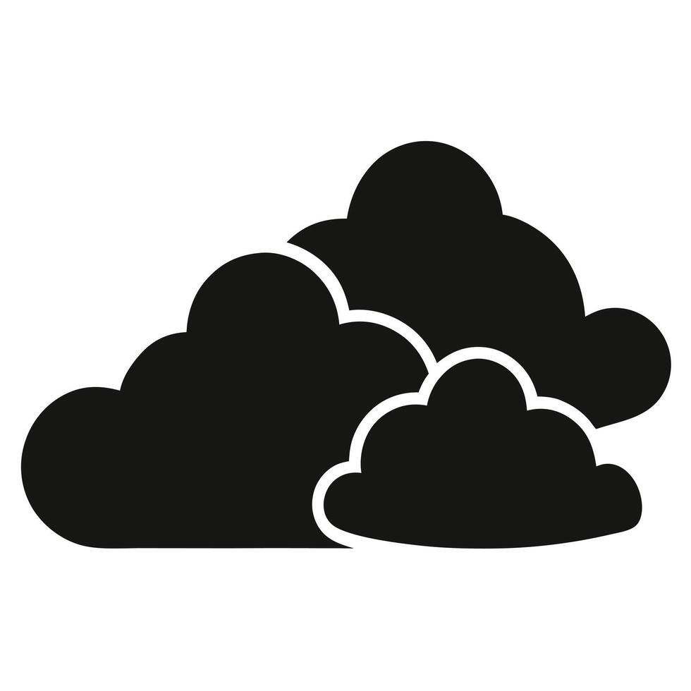 Silhouette Of Cumulus Clouds Graphic Weather Symbol Icon vector