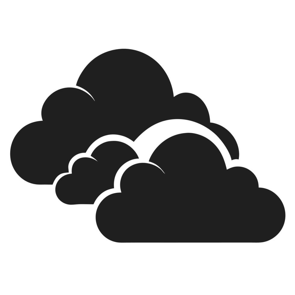 Dark Cloud Silhouette Grouping Together Illustration Isolated Design vector