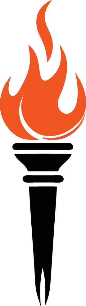Burning Torch Illustration Symbol Of Light Passion And Inspiration vector