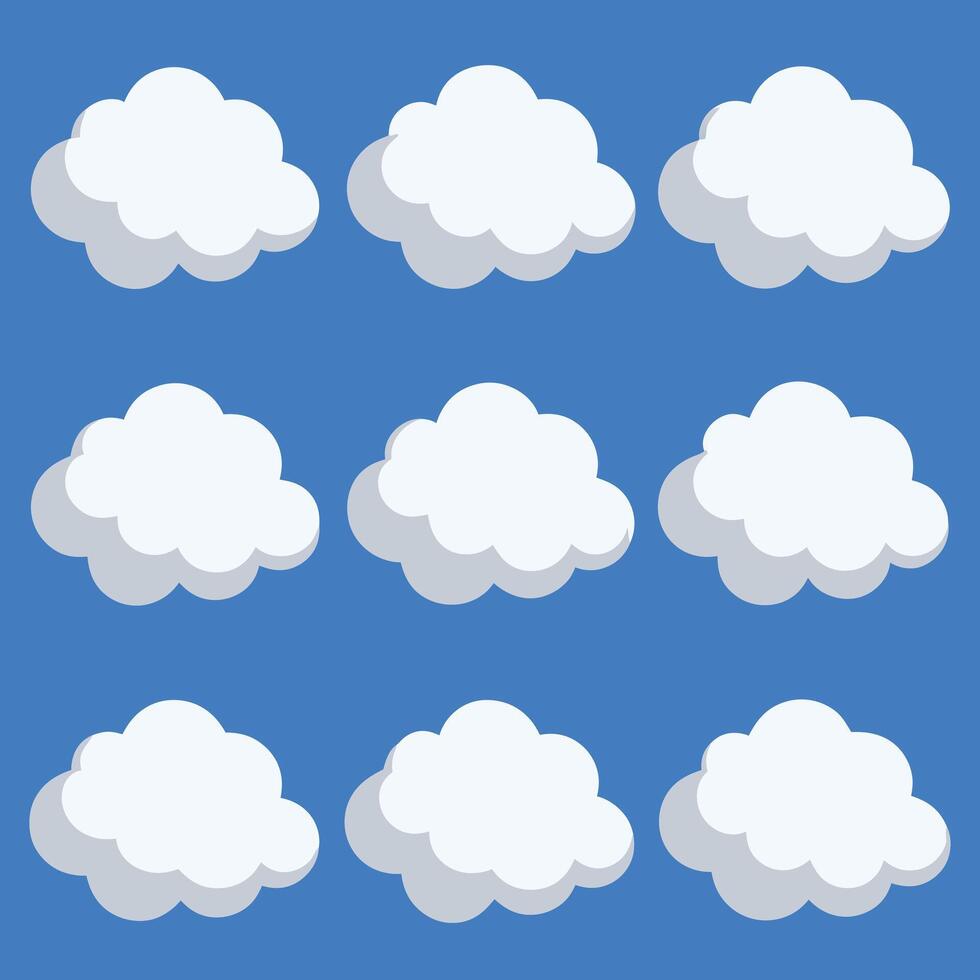 Cartoon Clouds On Blue Sky Weather Illustration Graphics vector