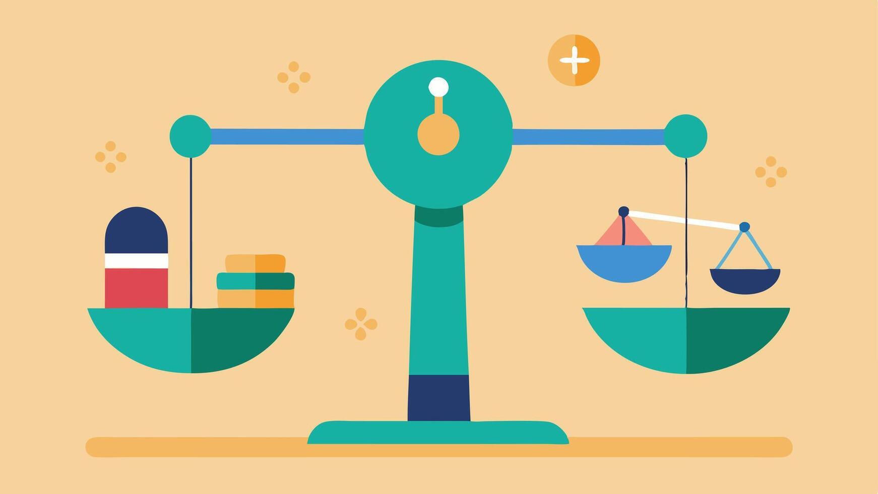 Balanced Lifestyle A scale with elements like work play rest and exercise depicted equally symbolizing the importance of balance in life to prevent burnout.. vector