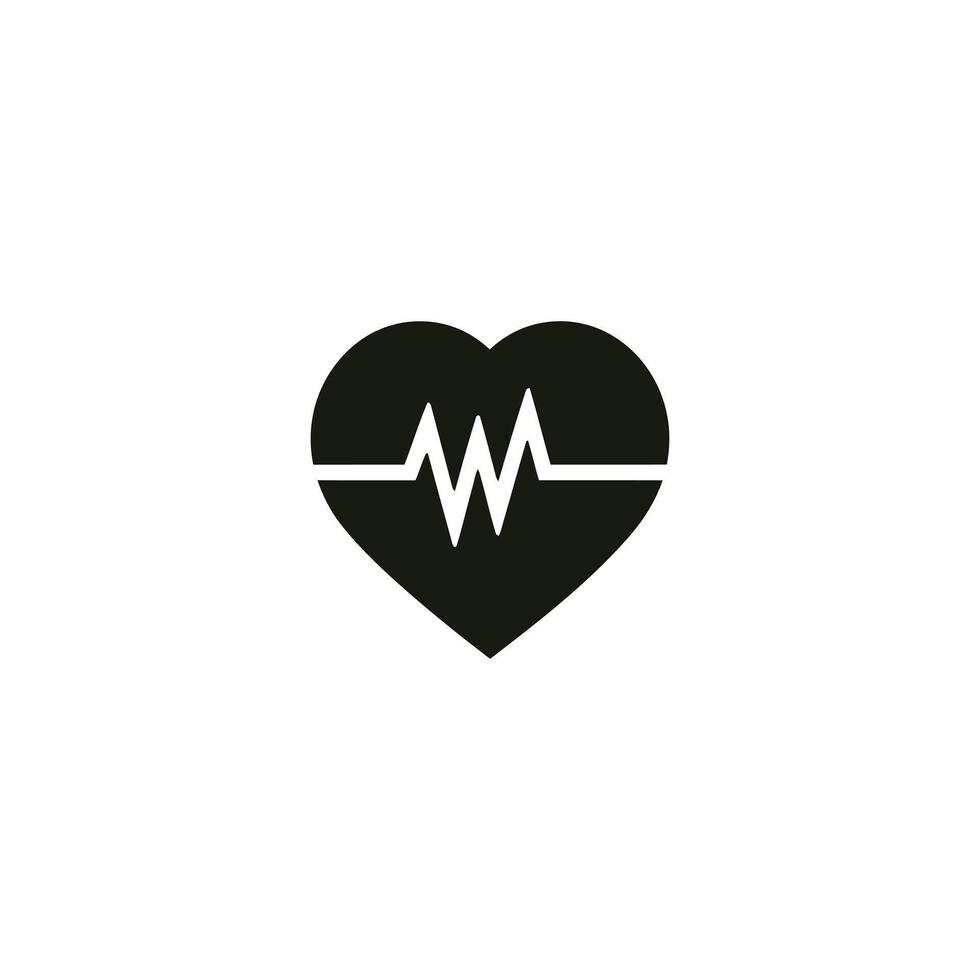 A simplistic heart icon displays a pulse vector