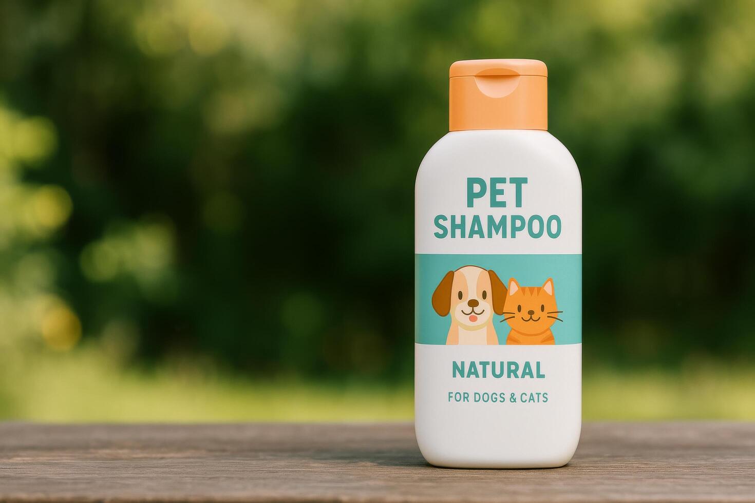 Natural Pet Shampoo for Dogs and Cats Displayed Outside in a Sunny Environment photo