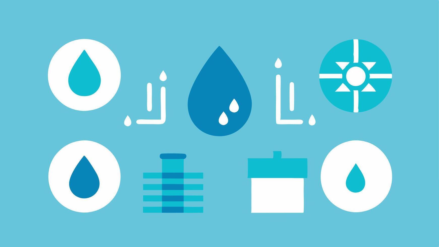 Infographic Elements Simple icons ing statistics about water usage rainfall and drought frequency designed to educate ers about the importance of water conservation.. vector