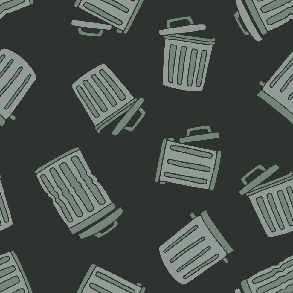 Trash Can Seamless Pattern Background for Surface Print Fabric Fashion Wrapping vector