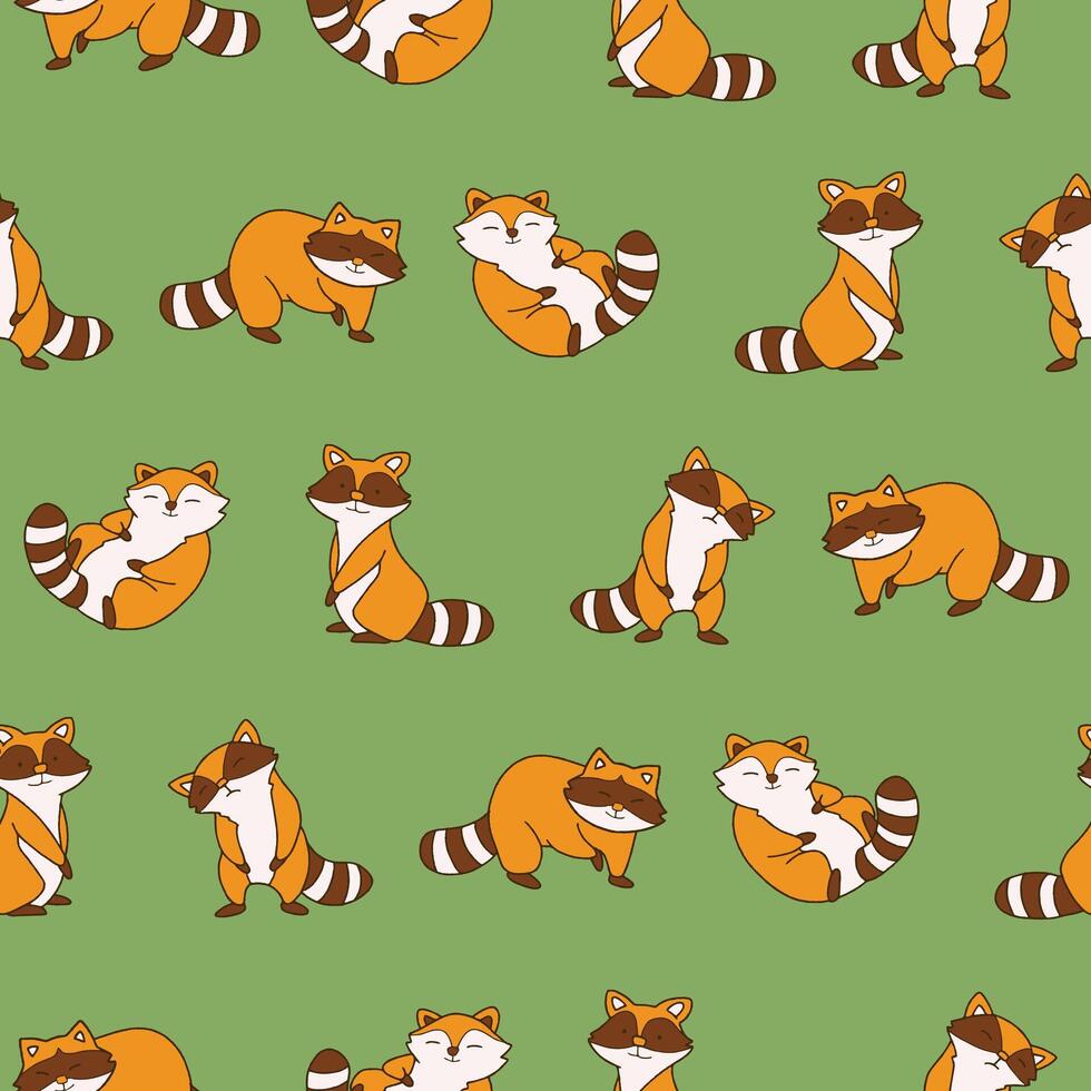 Raccoon Seamless Pattern Background for Print Fabric Surface Fashion Wrapping vector