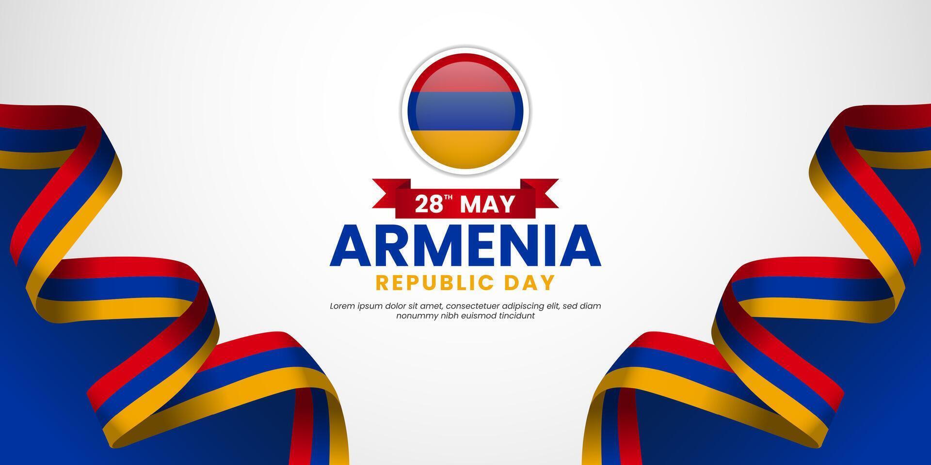 Armenia waving flag for Independence day background. Template for National day banner design vector