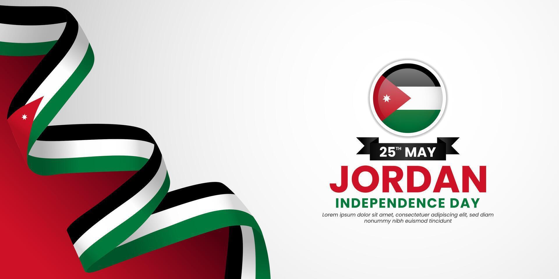 Jordan Independence Day. Happy National Holiday May 25 Background Design vector