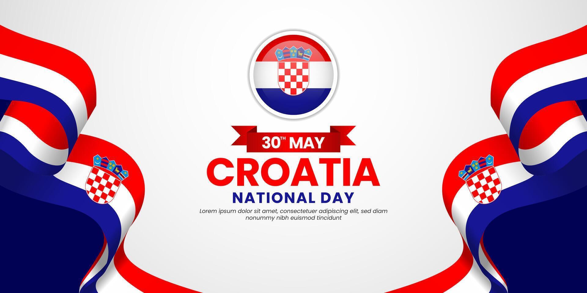 Croatia independence day banner background 30th of May design with realistic waving flag vector