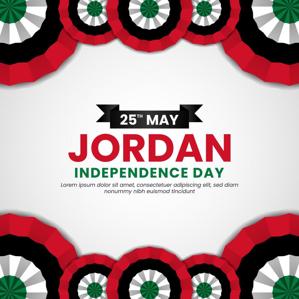 Jordan unique flag for jordan independence day banner background with realistic flag vector