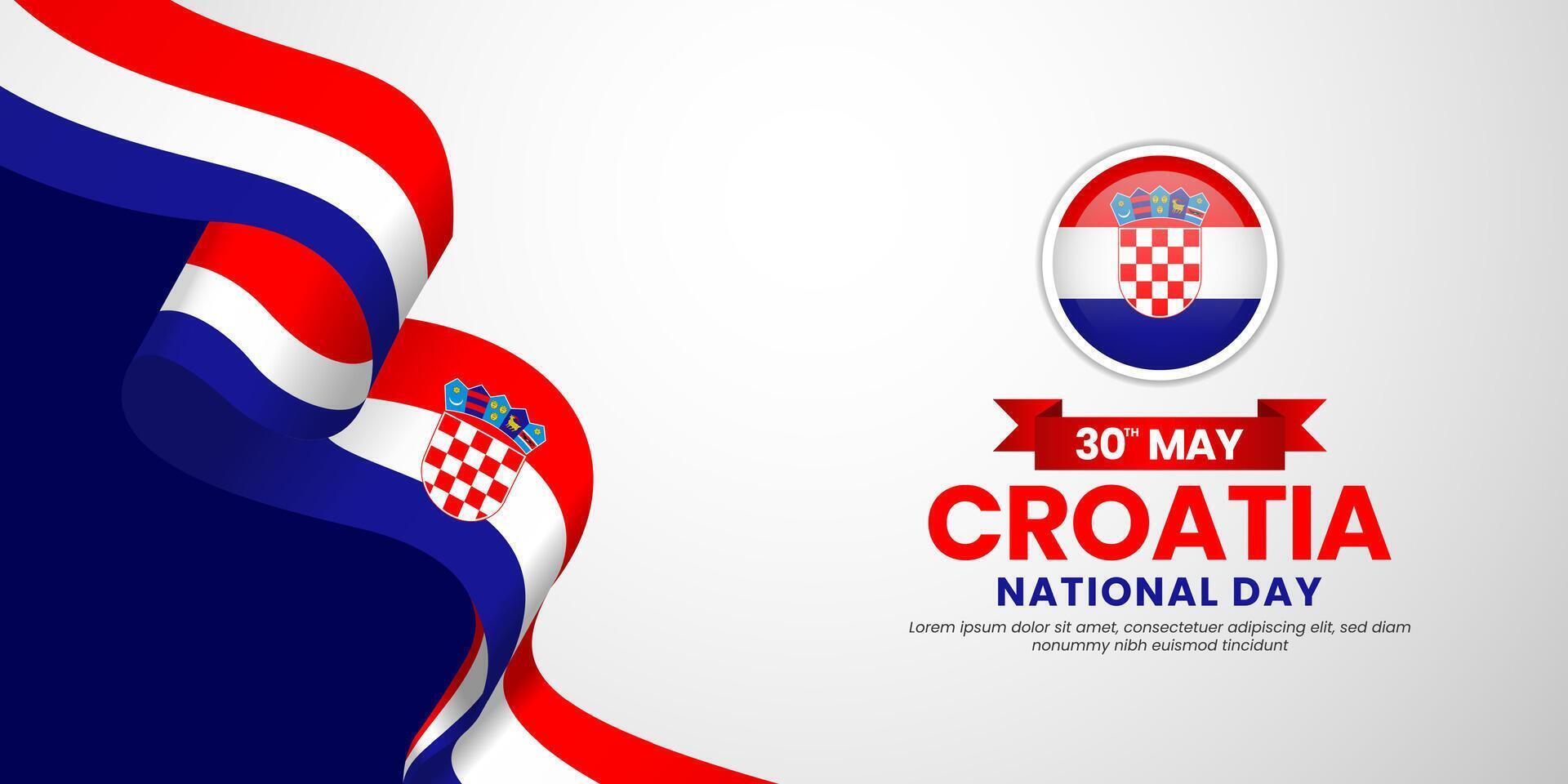 Croatia flag for independence day banner background with blank space area vector