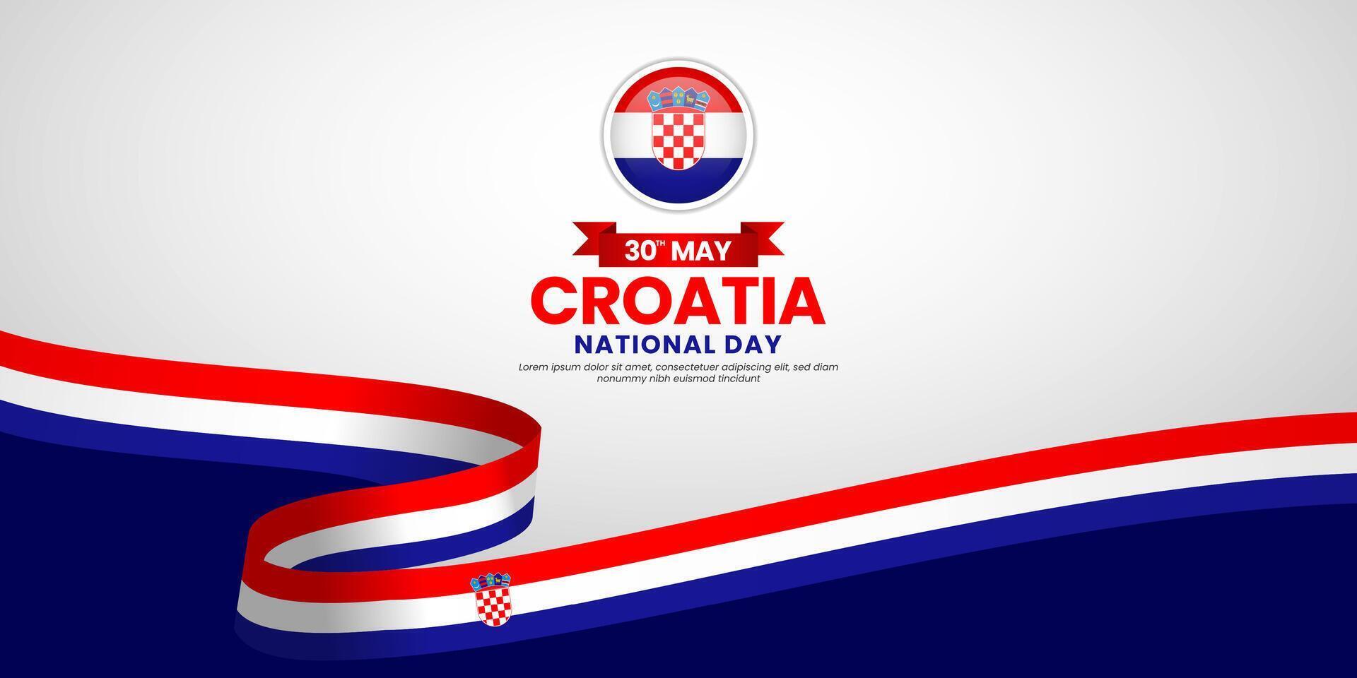 Croatia ribbon flag for National day background. Template for Independence day banner design vector