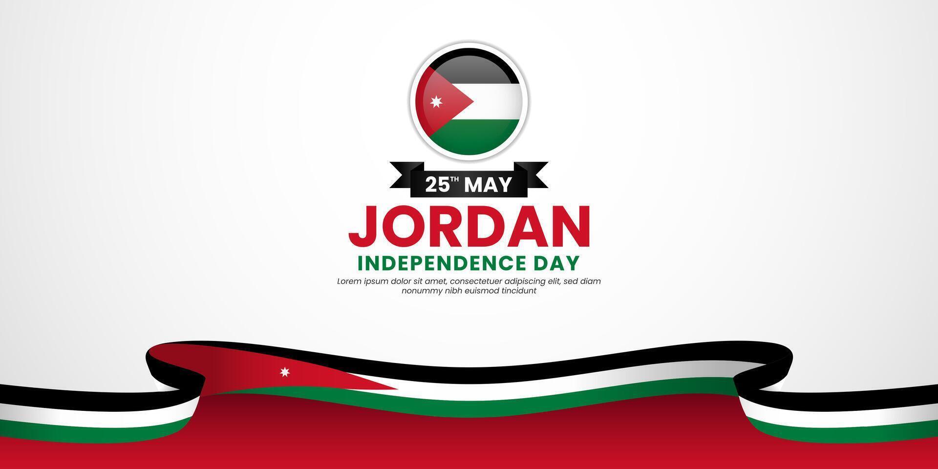 Jordan Independence Day. National Holiday May 25 Background Design vector