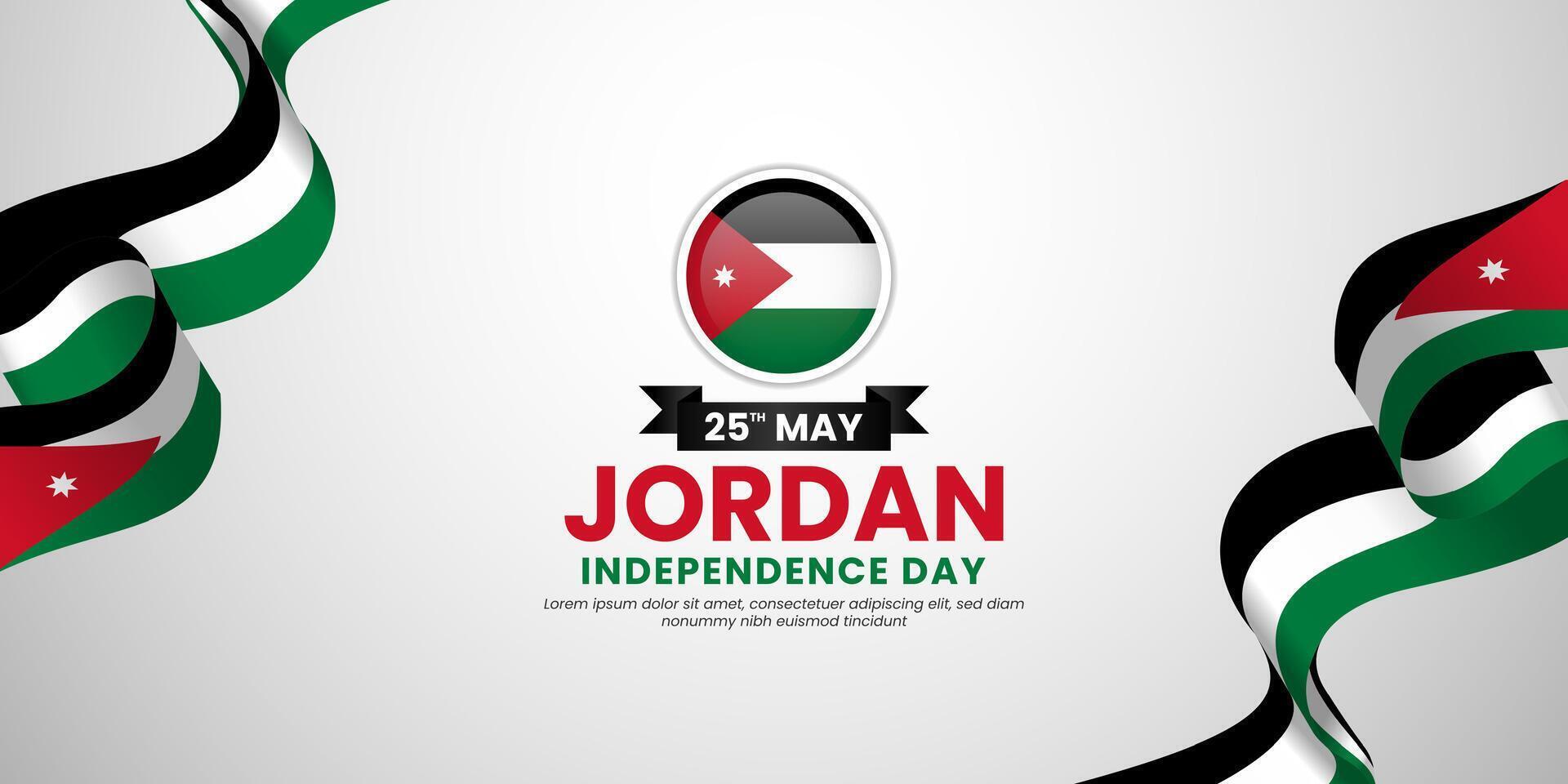 Jordan Independence Day. Happy National Holiday May 25 Design vector