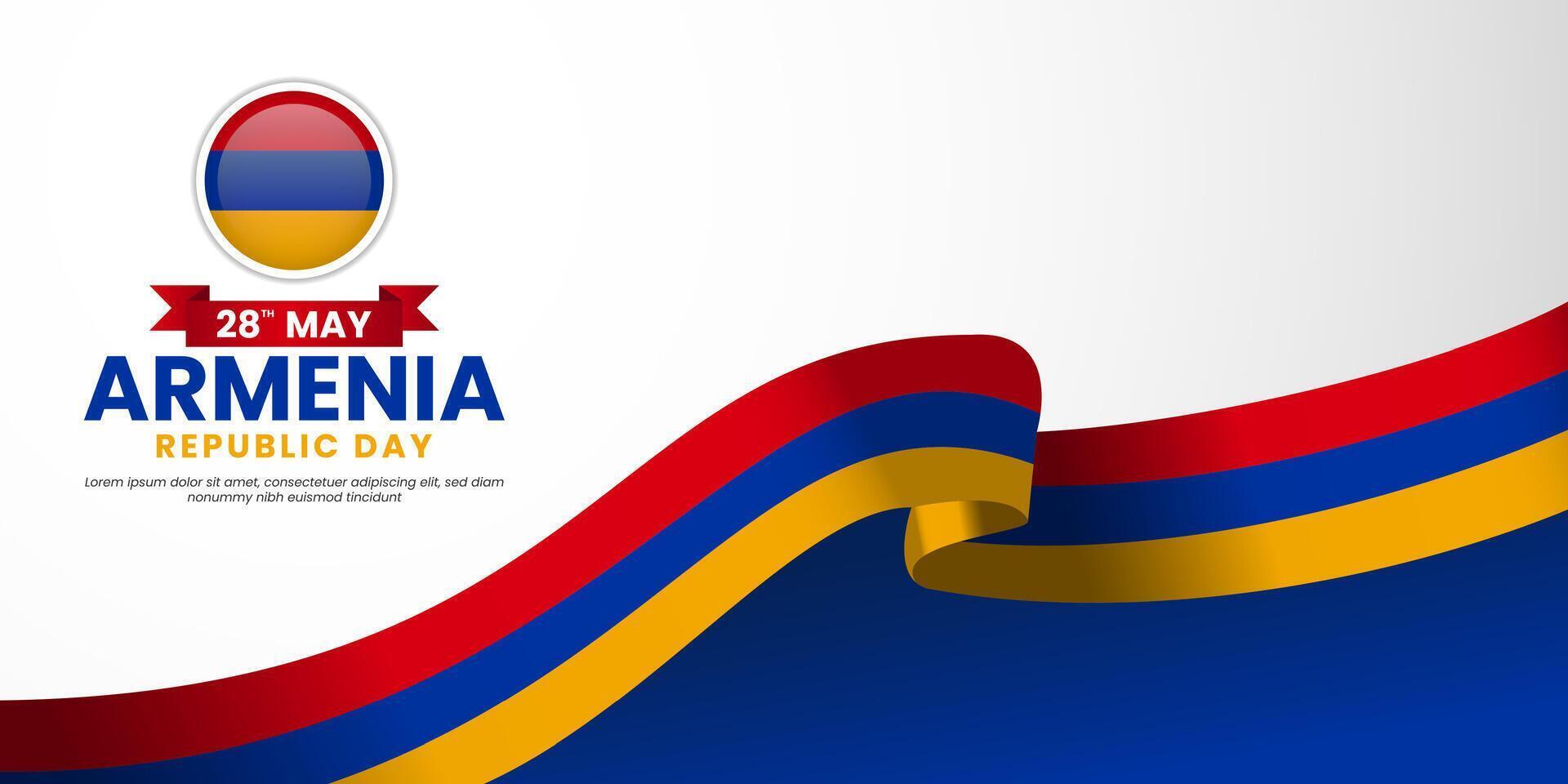 Armenia flag for Independence day background. Template for National day banner design vector