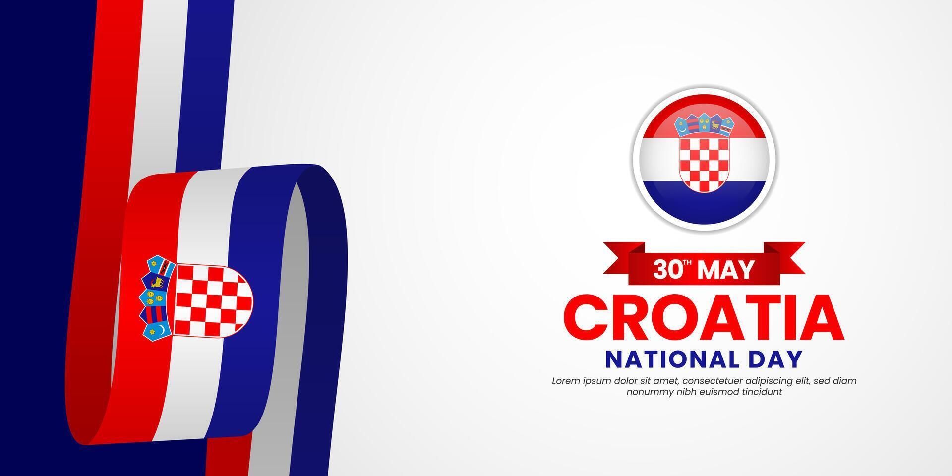 Croatia flag for national independence day banner background with blank text area vector
