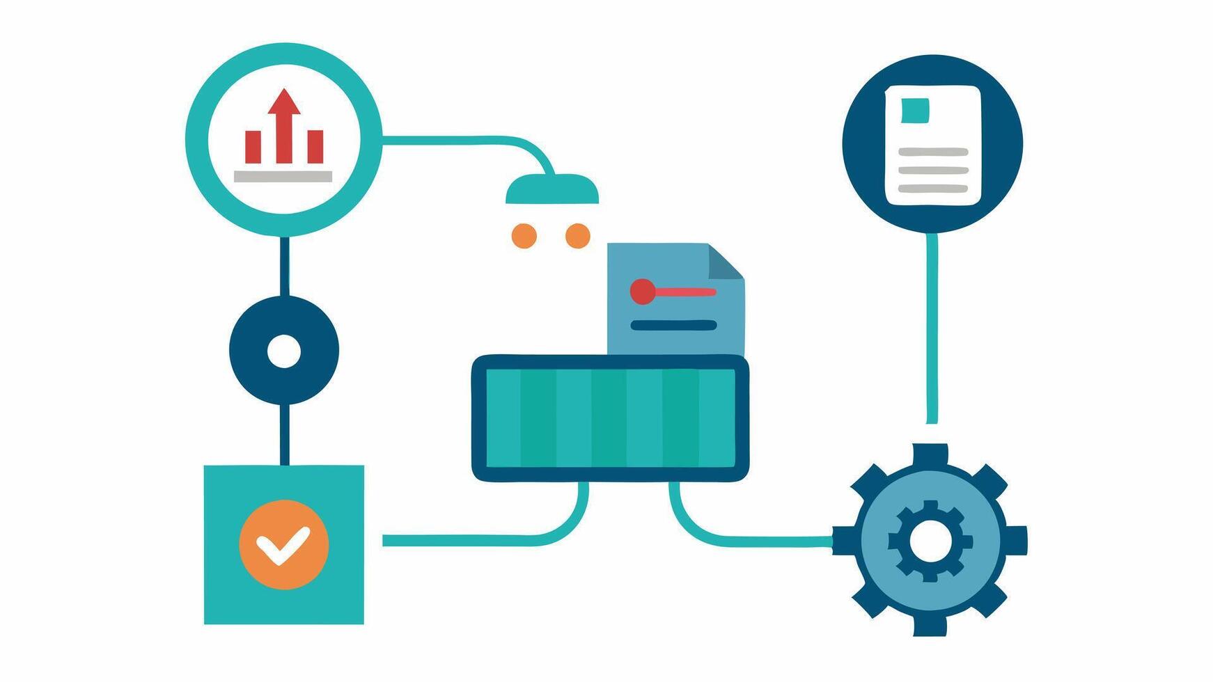 AI Feedback Loop A visual representation of an AI feedback loop showing how data from inspections is fed back into the manufacturing process for continuous improvement.. vector