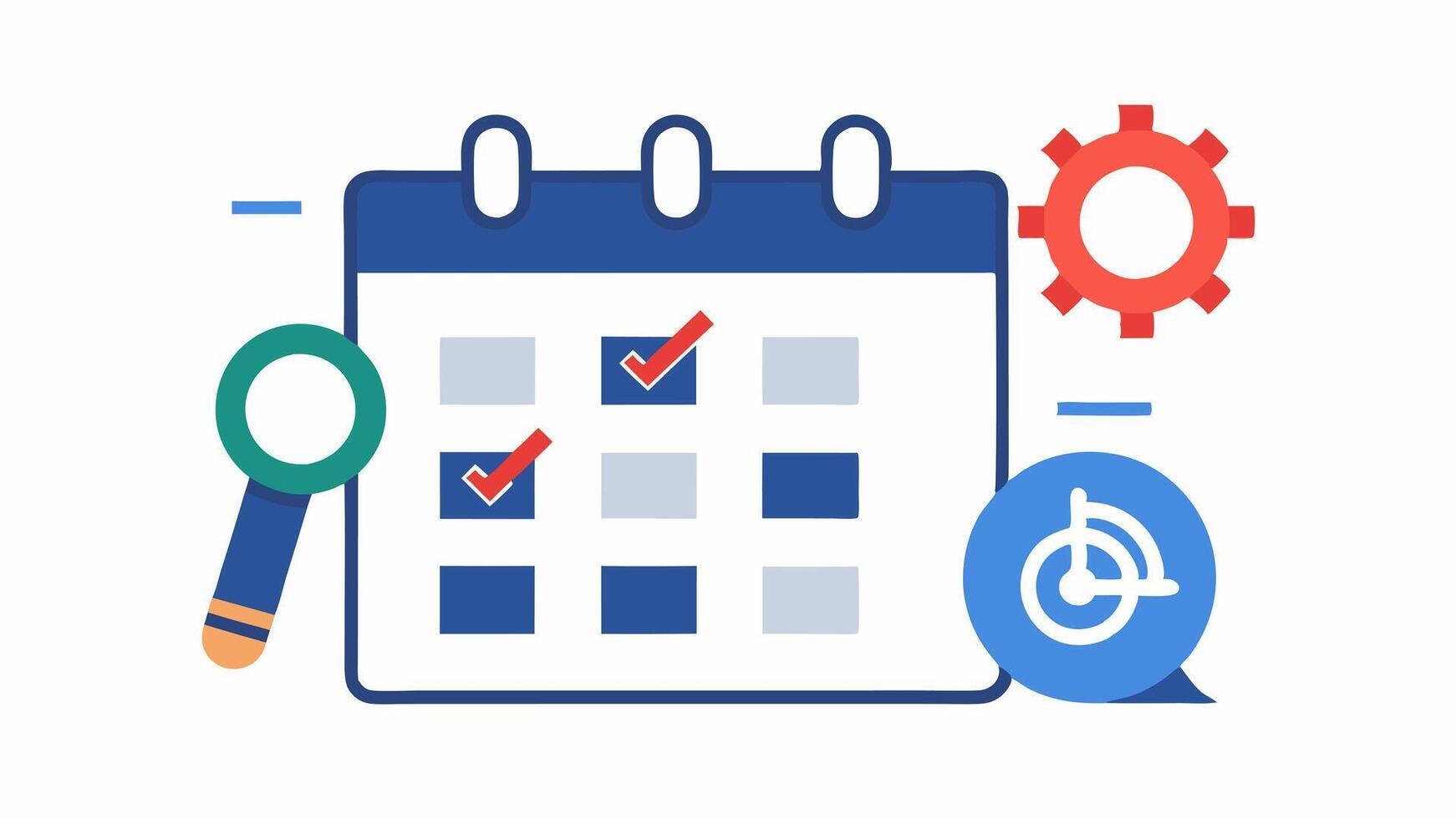 Maintenance Schedule A calendar with maintenance tasks and a visual representation of scheduled inspections based on sensor data emphasizing planning and foresight.. vector