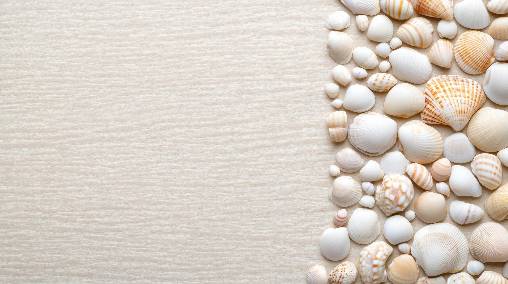 Sea shells on a white background photo