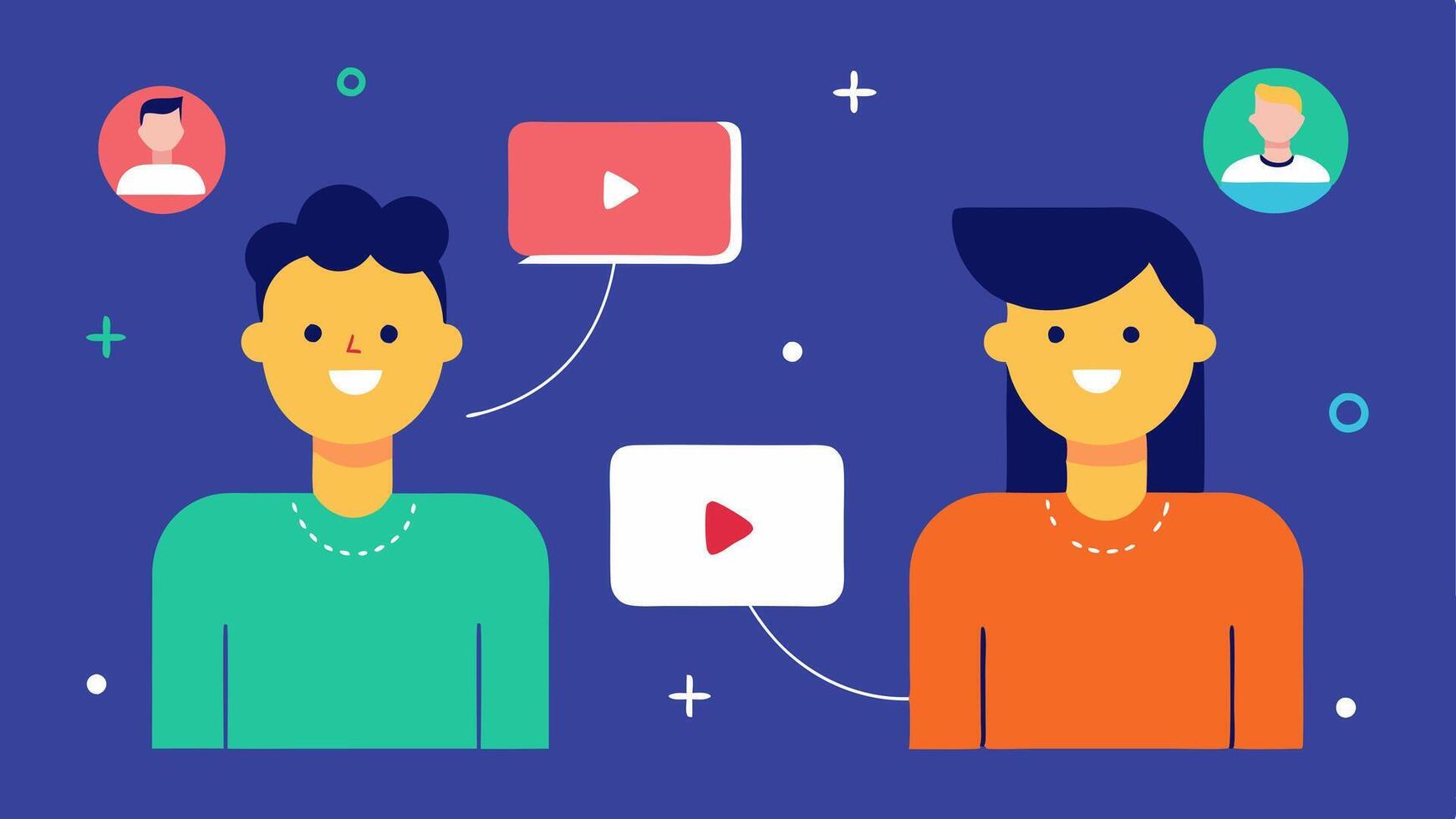 LongDistance Friends Two friends chatting from different locations showcasing how social media helps maintain longdistance friendships through digital communication.. vector