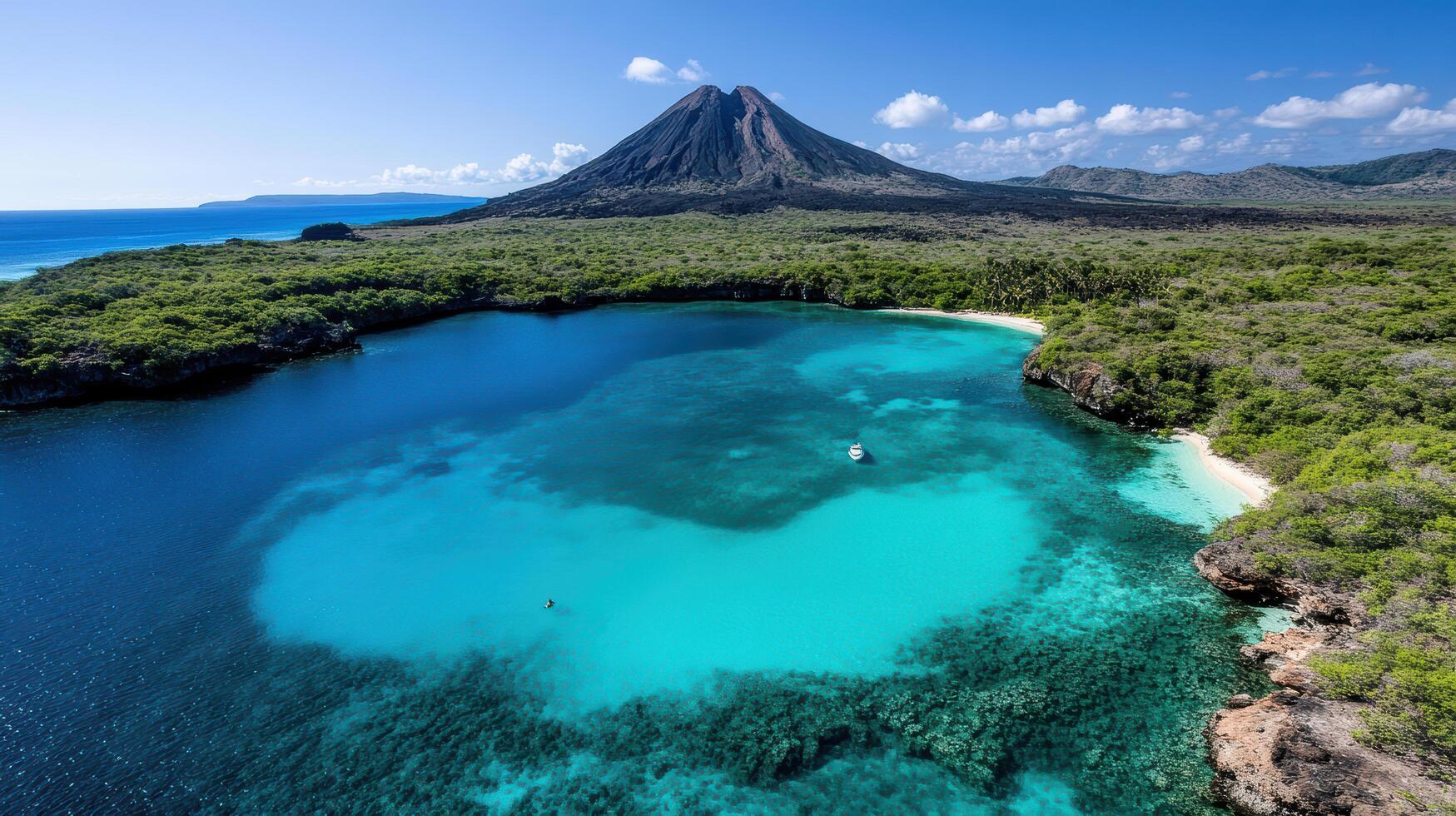 Aerial view of the island of st lucia, fiji, indonesia photo