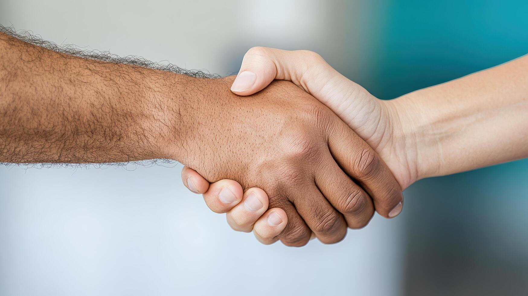 A close up of two people shaking hands photo