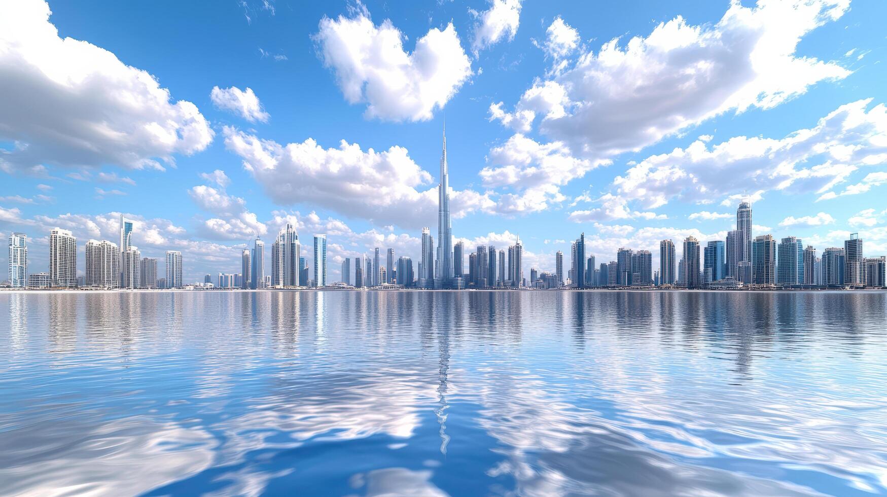 A view of the city skyline from the water photo