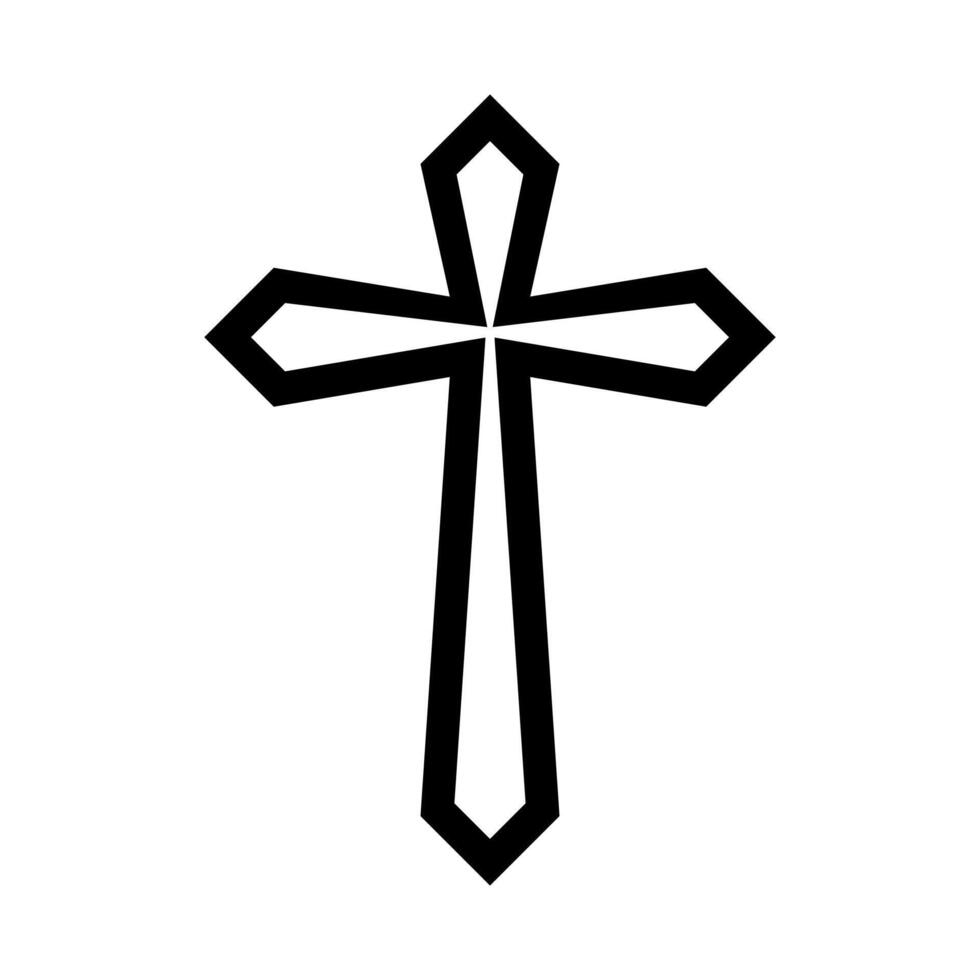 cross outline for symbol, christian crosses for icon vector