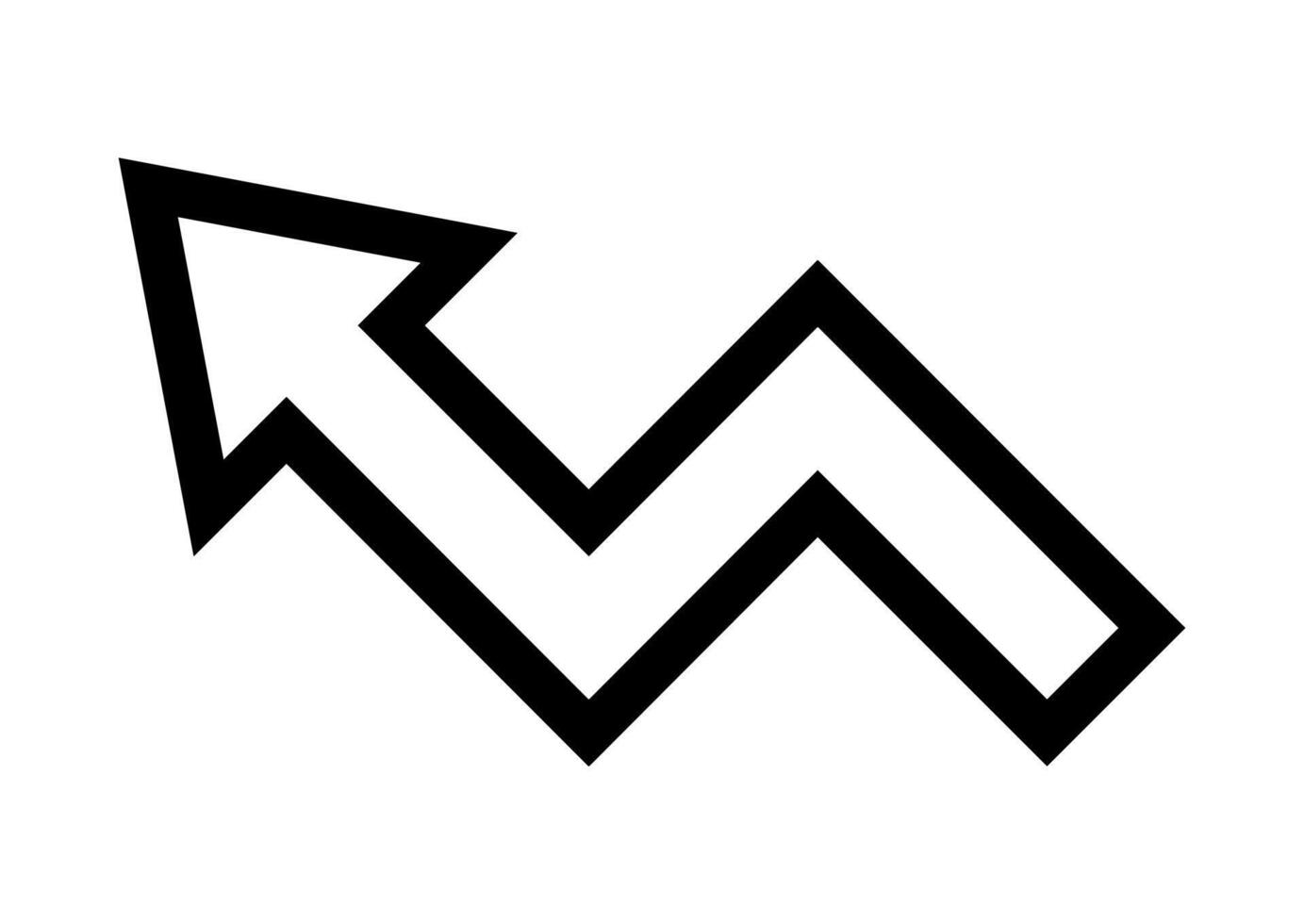 black arrow outline icon, arrow line sign, arrow symbol for direction vector