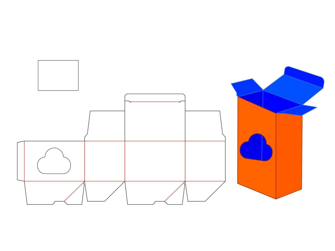 Creative Cloud Shape Window Box LASER CUT Design Files vector