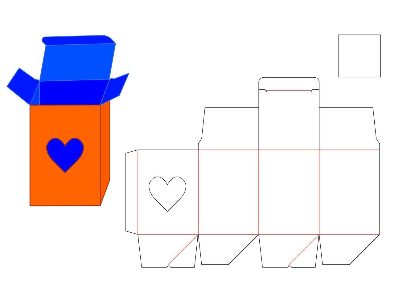 Unique Heart Shape Window Box Template for LASER Projects vector