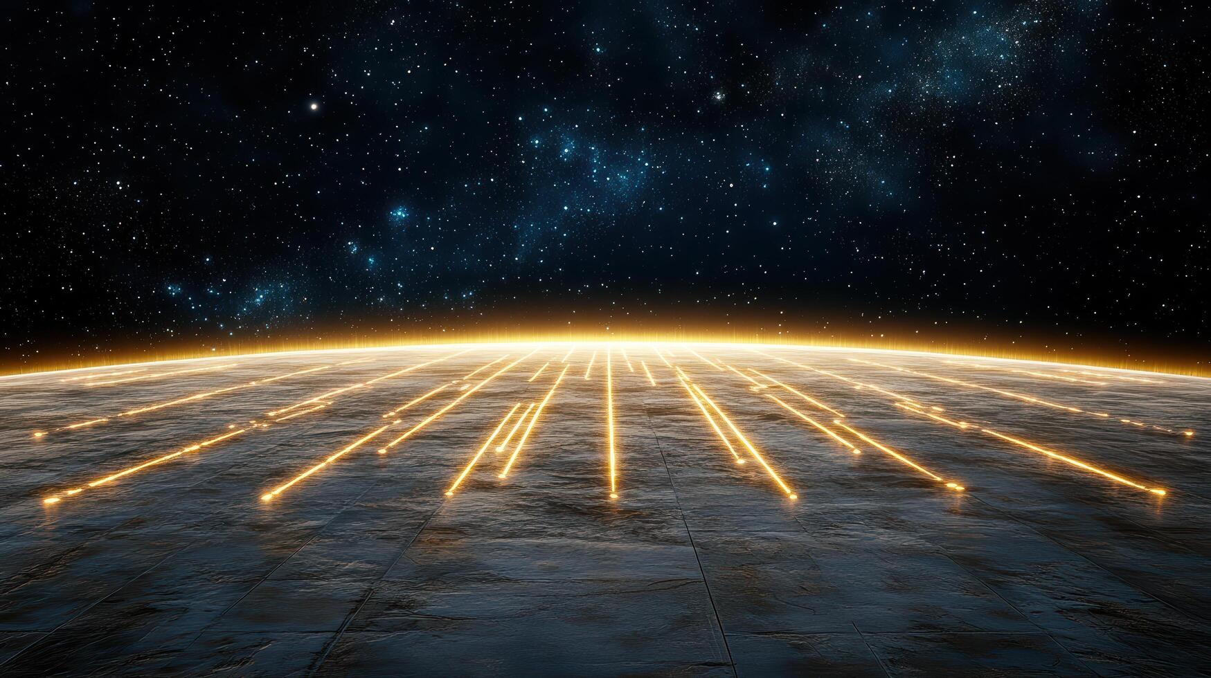 An image of a planet with glowing lines photo
