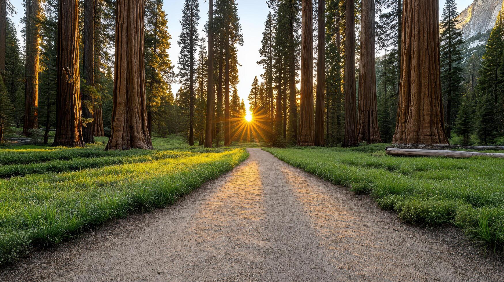 A dirt path in the middle of a forest photo