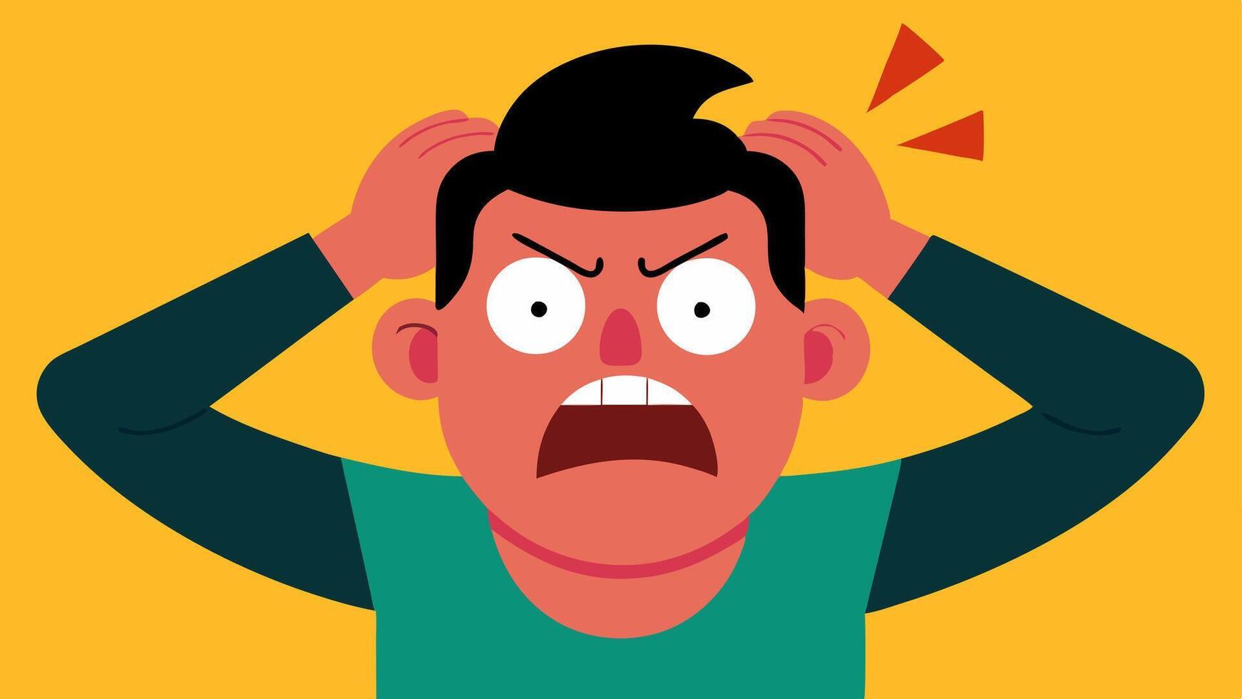 Expression of Exasperation A character is depicted with exaggerated facial featureslike a furrowed brow and flared nostrilstransforming their expression into one of extreme. vector