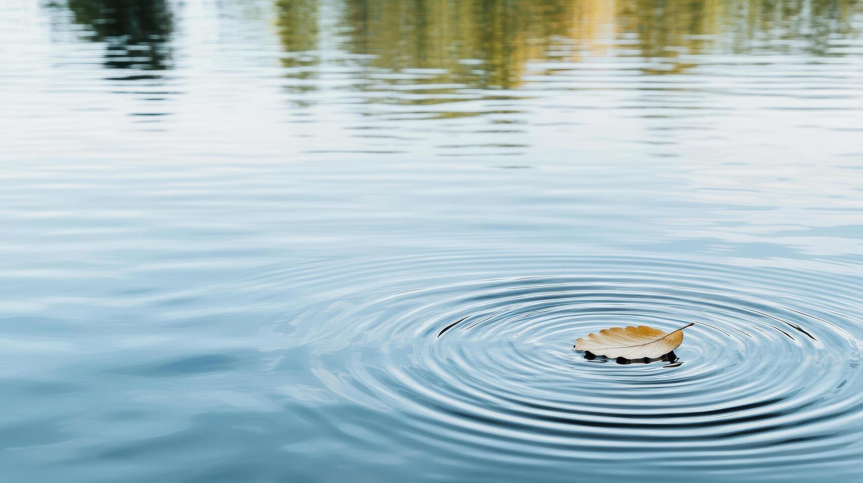 A leaf floating in the water photo