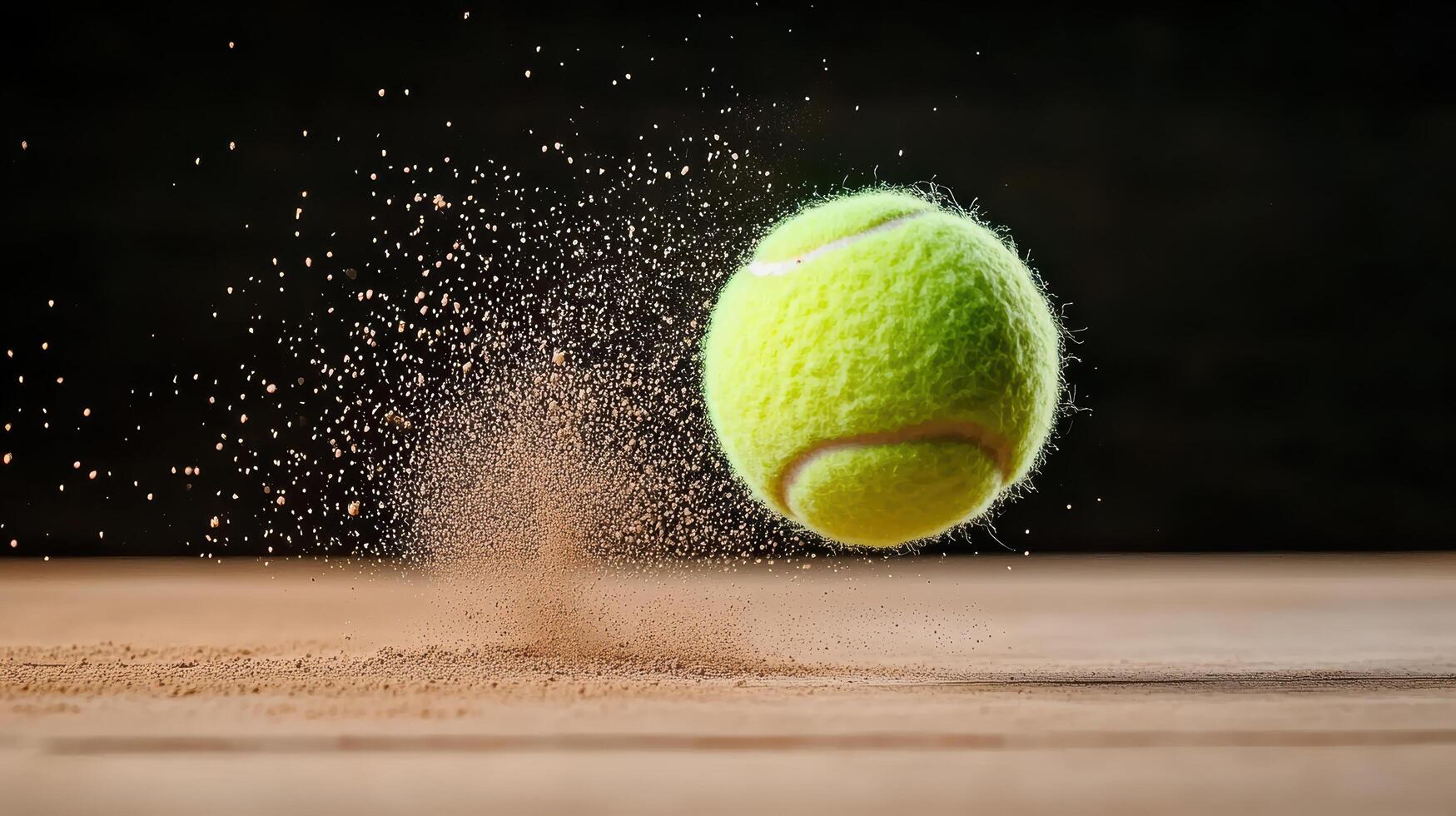 A tennis ball is being thrown into the air photo