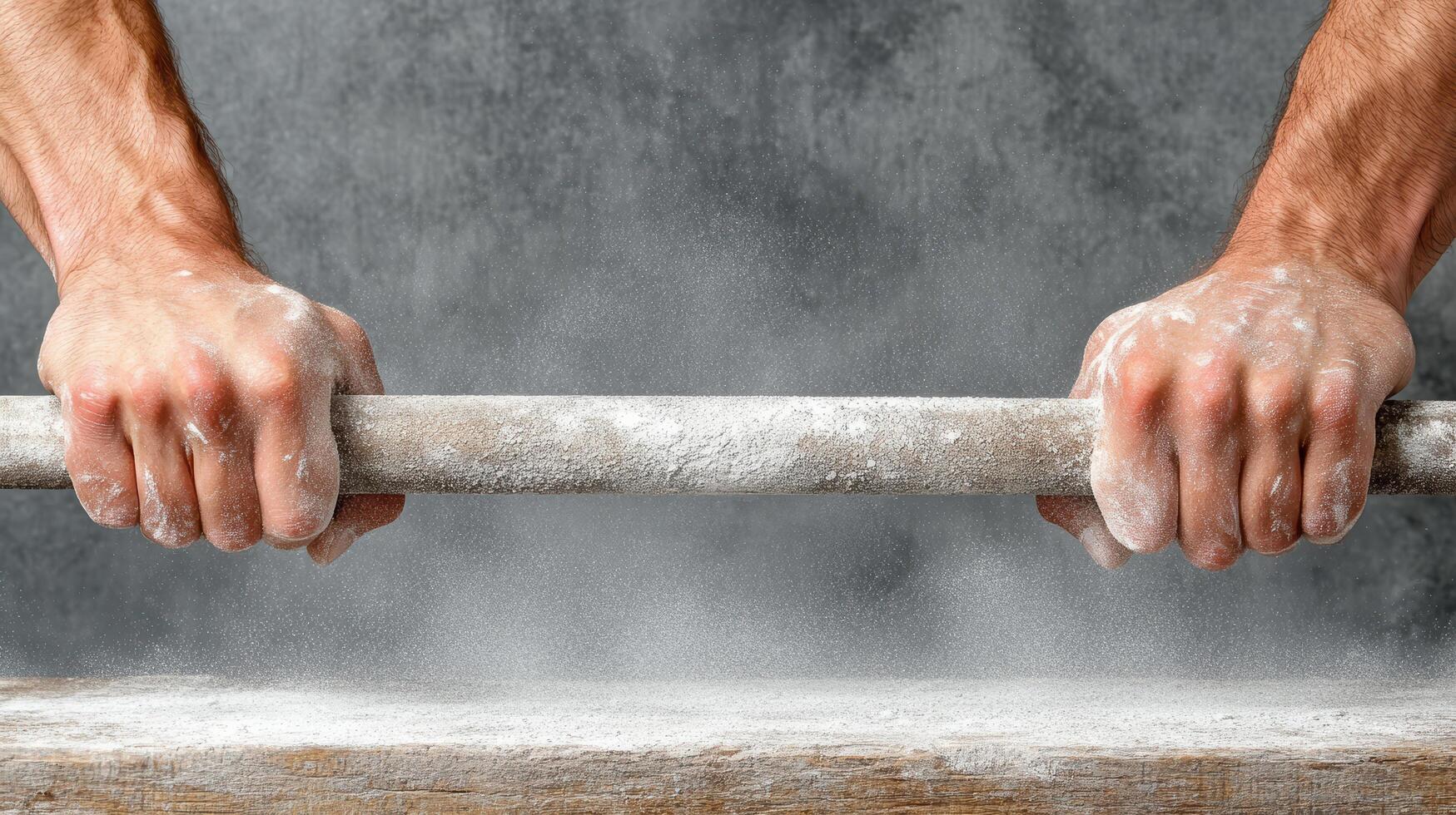 A person's hands are holding a rolling pin photo