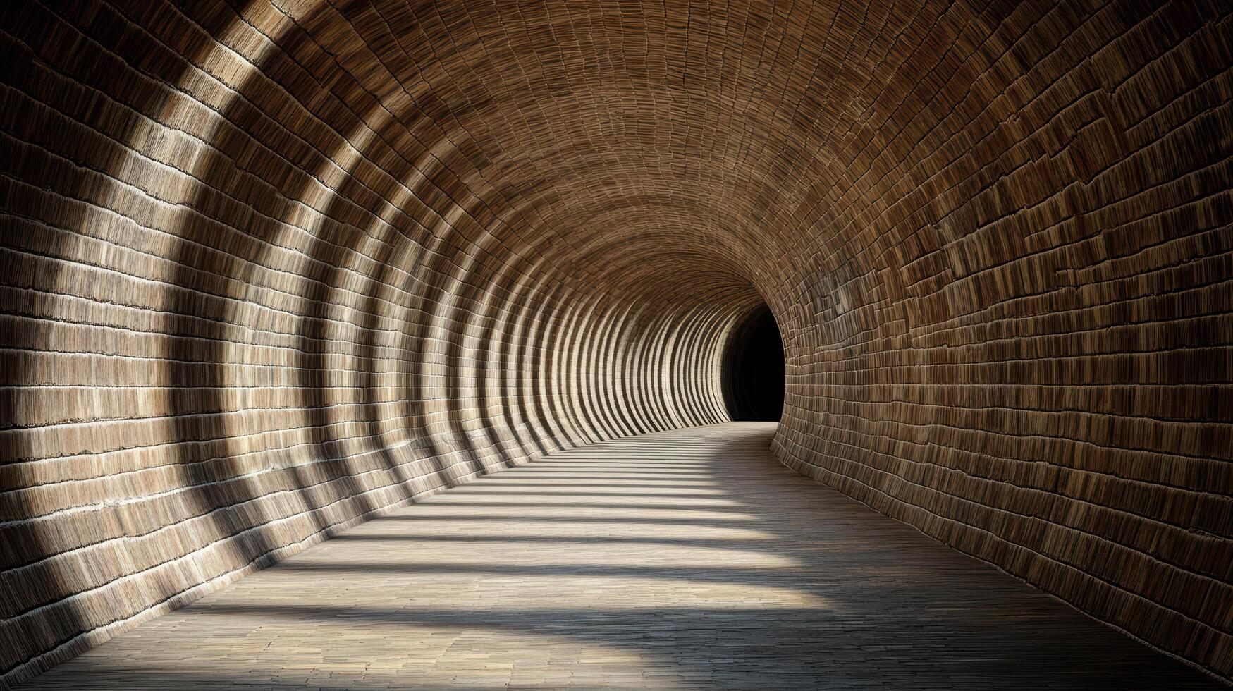 A long tunnel with light coming from the end photo