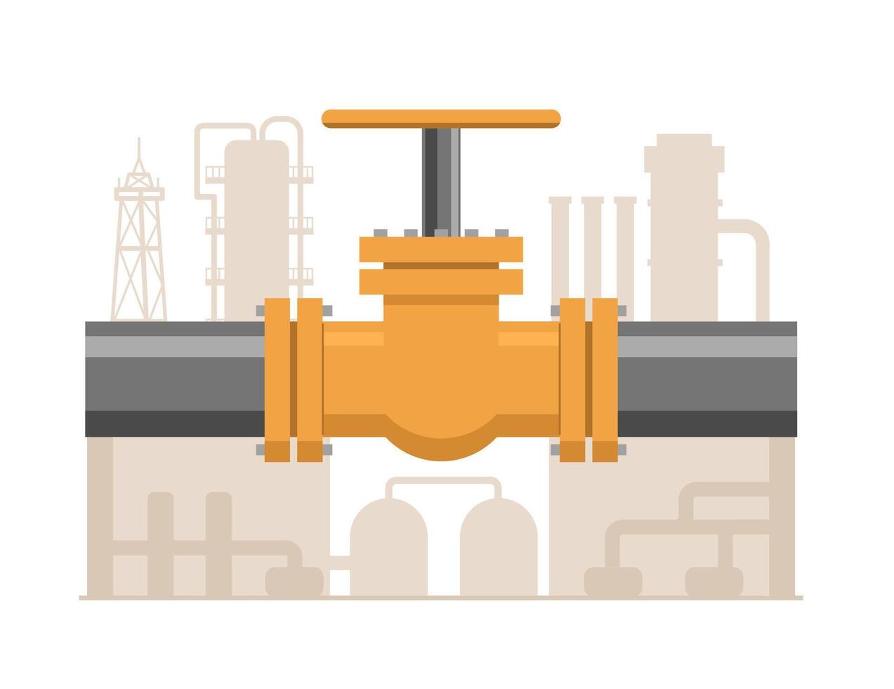 Industrial pipe of oil and gas industry illustration vector