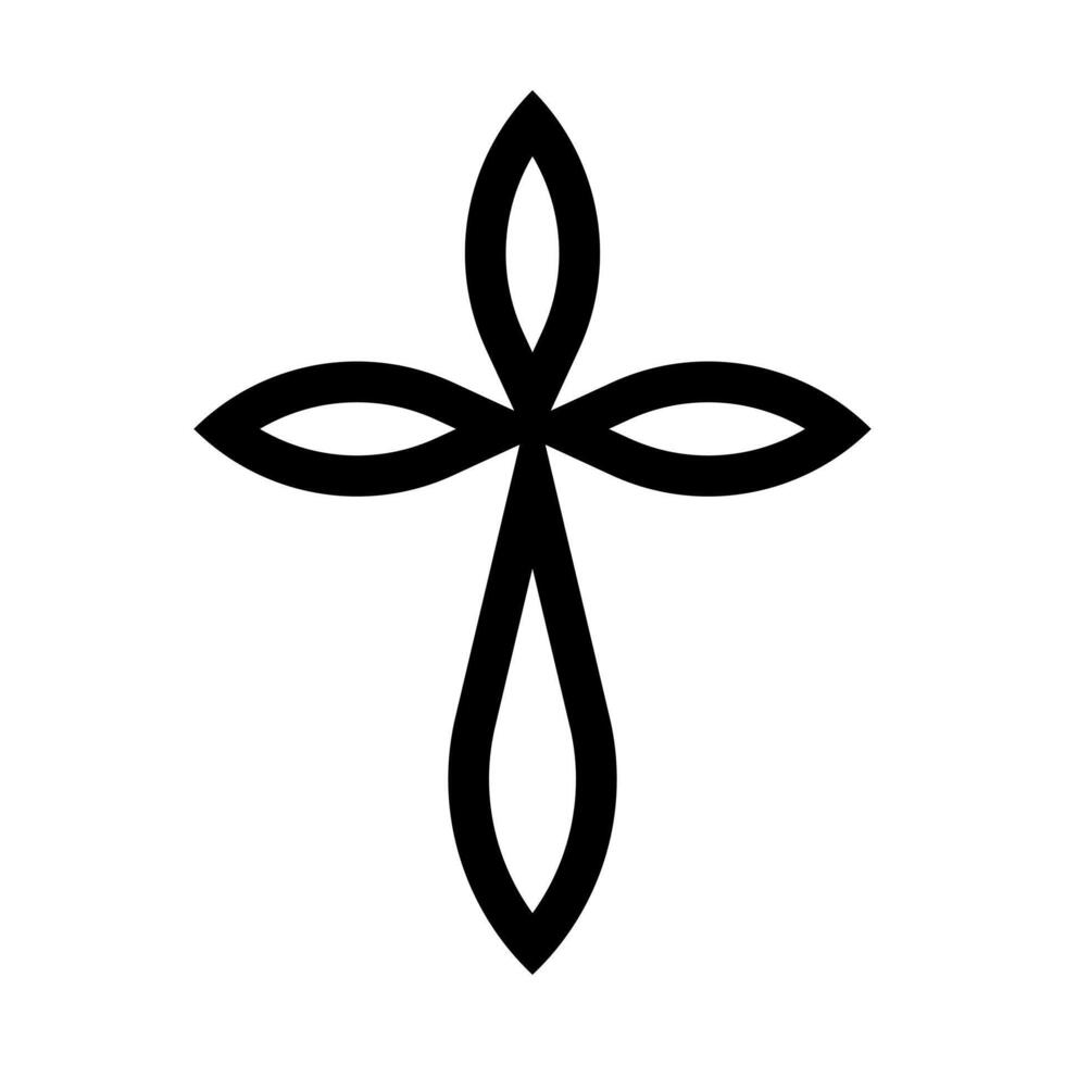 cross outline, black christian crosses vector
